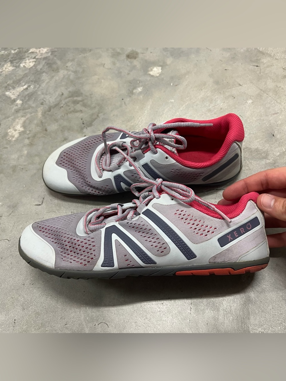 Xero Shoes Womens Size 11 Gray Red HFS Barefoot Minimalist Running Sneakers